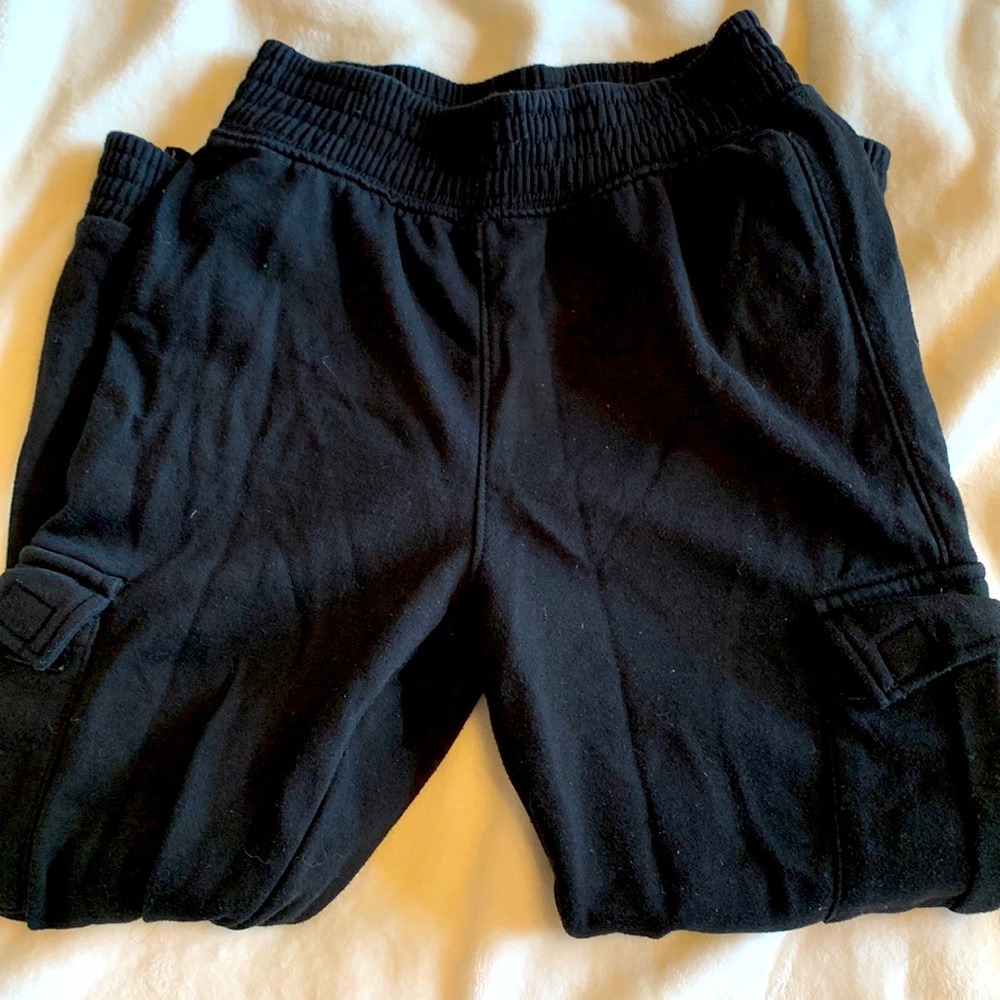 Black joggers with side pockets